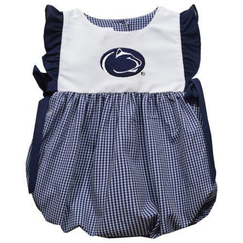 Penn State Nittany Lions Vive La Fete Girls Infant Gingham Puffy Bubble Dress - Navy 6 months