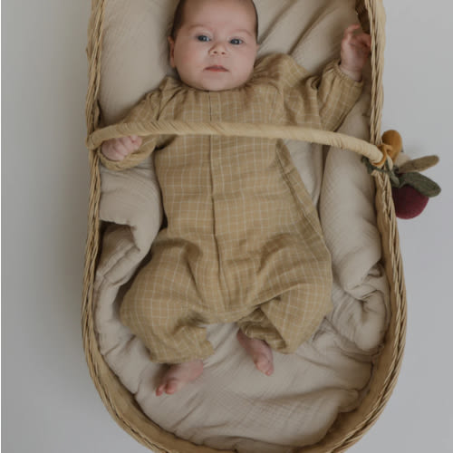 Grid Check Wheat Onesie | Organic Zoo