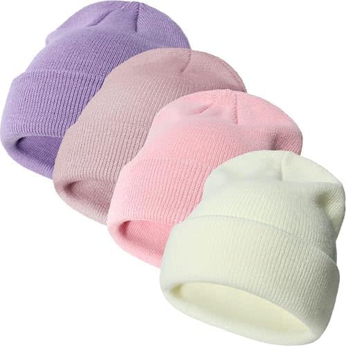 Sea Zaela 4 Packs Baby Toddler Winter Hats Infant Boys Girls Beanie Soft Knitted Hat Set