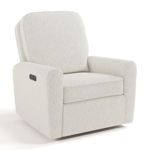 Storkcraft Amalfi Deluxe Power Recliner Swivel Glider with Dual USB Charging Ivory Boucle