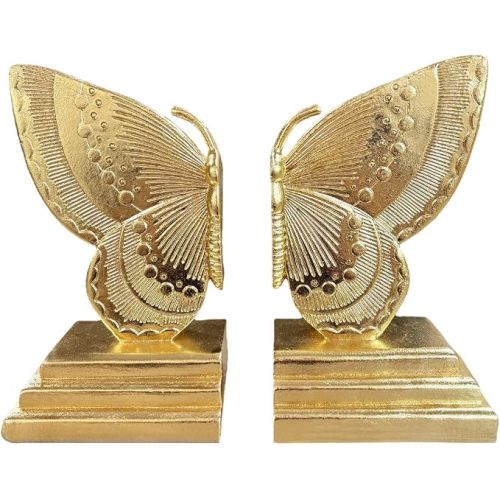 Butterfly Book Ends Decorative Bookends for Shelves, Elegant Butterfly Bookends for Bookshelf Decor, Animal Decorative Book Stoppers for Home Office
