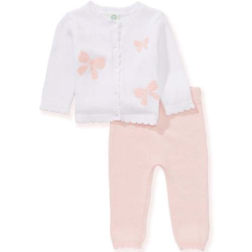 Little Me Baby Girls Long-Sleeve Bow-Adorned Cardigan & Solid Leggings Set