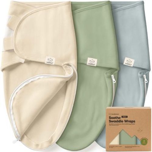 KeaBabies 3pk Organic Swaddle Sleep Sacks Baby, Newborn Swaddles Wrap 0-3 Months, Soft Premies Wearable Swaddle Blanket (Slate, OS)