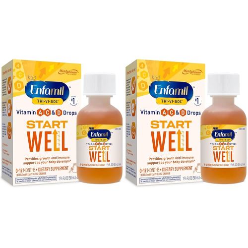 Enfamil Prenatals & Baby Vitamins Tri-Vi-Sol Vitamin A, C & D Multi-Vitamin Drops for Infants, Supports Growth & Immune Health, 50 mL Dropper Bottle,1.69 Fl Oz (Pack of 2),MJ-030