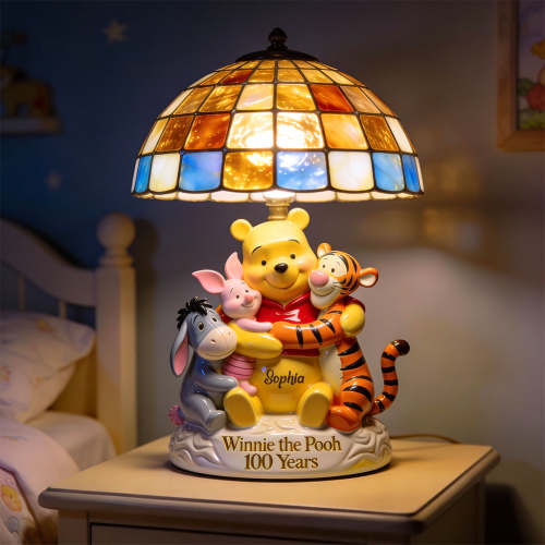 100th Anniversary - Personalized Yellow Bear Acrylic LED Night Light