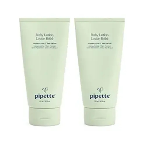 Pipette Baby Lotion, Fragrance Free, Hydration & Natural Moisture of Baby's Delicate Skin, Made with Ceramides and Renewable Plant-Derived Squalane, 5.7 fl oz (Pack of 2)