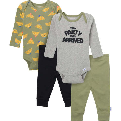 4-Piece Baby Boys Party Croissant Onesies® Bodysuits and Pants – Gerber Childrenswear