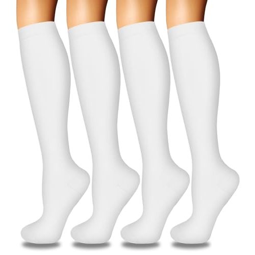 4 Pairs Compression Socks for Women Circulation-Best Support for Nurses,Running,Athletic,Travel