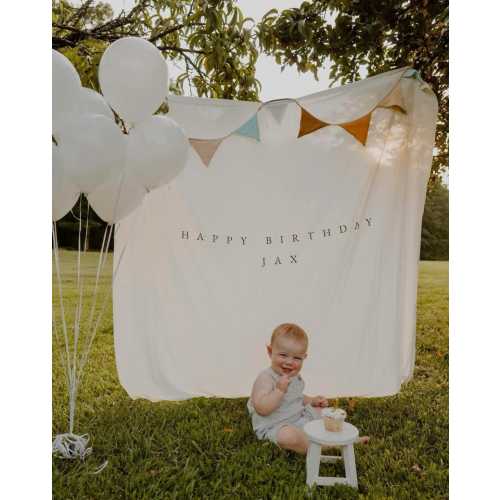 Custom Birthday Banner, Personalised Birthday Name Flag, Birthday Banner, Fabric Sign, Fabric Birtday Sign, Birthday Boho Wall Art, Linen