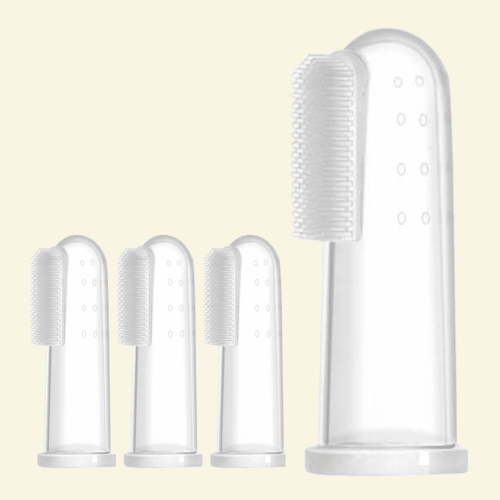 Ludlz 4PCS Baby Tongue Cleaner, Baby Toothbrush, 2Pcs Infant Toothbrush Clean Baby Mouth,Gauze Gum Cleaner Toothbrush Baby Oral Cleaning Stick Dental Care for 0-36 Month Baby