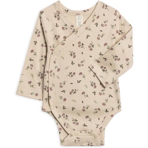 Colored Organics Baby Organic Cotton Kimono Bodysuit - Long Sleeve Infant Side Snap One Piece - Boys and Girls Clothing