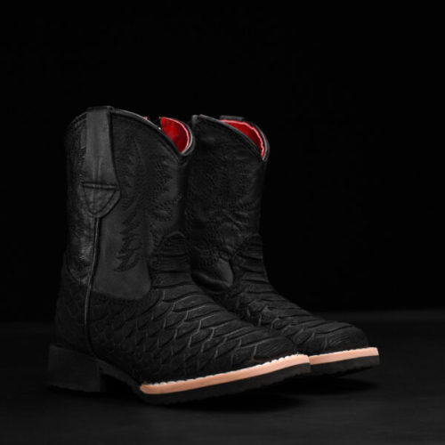 Matte Black Python – Square Toe – Alfa Western Wear