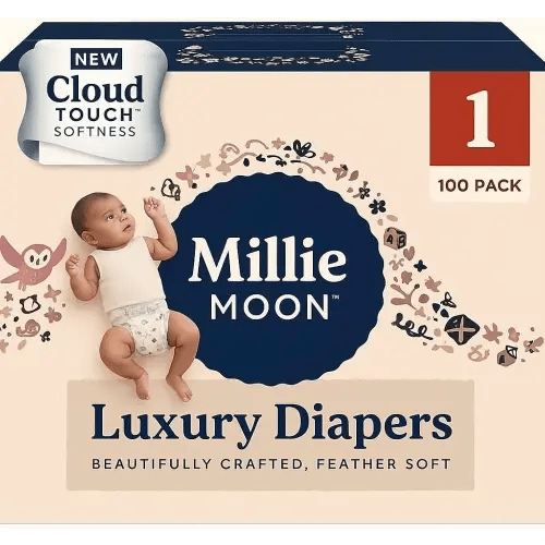 Millie Moon Luxury Diapers, Size 1, 100 Count (Pack of 1)