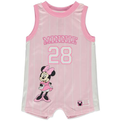 Disney Minnie Mouse Baby Girls' Basketball Romper Color: pink Size: 6 - 9 months