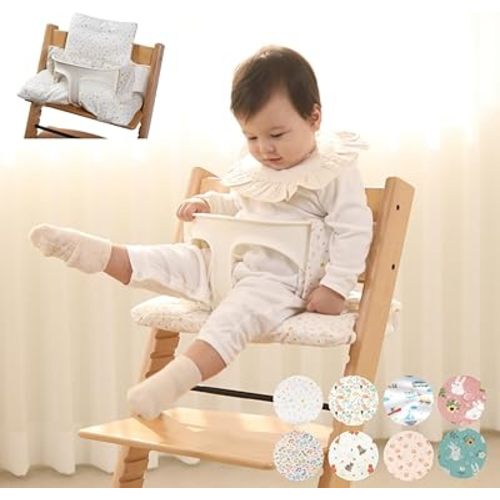 Waterproof & Compatible Stokke Tripp Trapp Cushion Set - Made Fabric from Korea 100% Cotton Stokke Tripp Trapp High Chair Cushion Set (Little Birdie / 49.5 Counts)