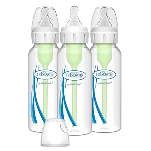 Dr. Brown’s Natural Flow® Anti-Colic Options+™ Narrow Baby Bottles 8 oz/250 mL, with Level 1 Slow Flow Nipple, 6 Pack, 0m+ Moon/Clouds Gift Set