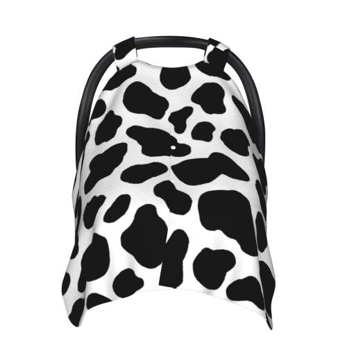 Car Seat Cover Baby - Cow black white print cute Breathable Infant Car Seat Cover for Baby Carseat, Lightweight Comfort Baby Essentials Must Haves Newborn Stuff for Girl Boy
