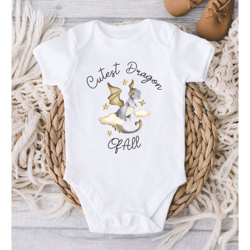 Dragon Baby ONESIES® Brand Bodysuit - Cutest Dragon of All Bodysuit  Baby Reveal - Baby Announce - Baby Shower Gift - New boy girl Baby Gift