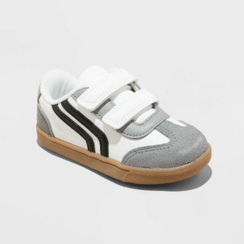 Toddler Dakota Retro Hook and Loop Closure Court Sneakers - Cat & Jack™ White/Gray 8T: Faux Leather, Hook and Loop Closure