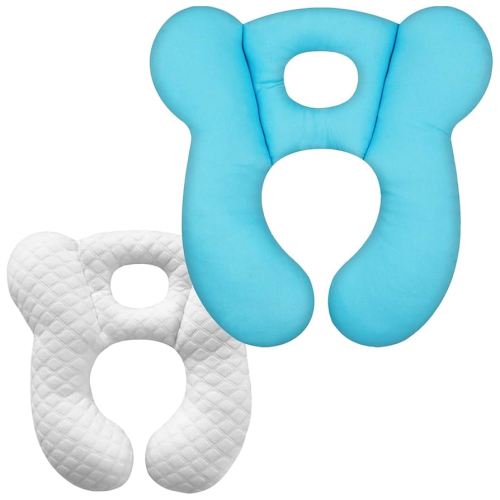 Baby Travel Pillow, Upgrade U-Shape Infant Pillow for Car Seat Pushchair and Stroller, Soft Comfortable Sleep Cushion for Kids Newborn and Toddler -Light Blue