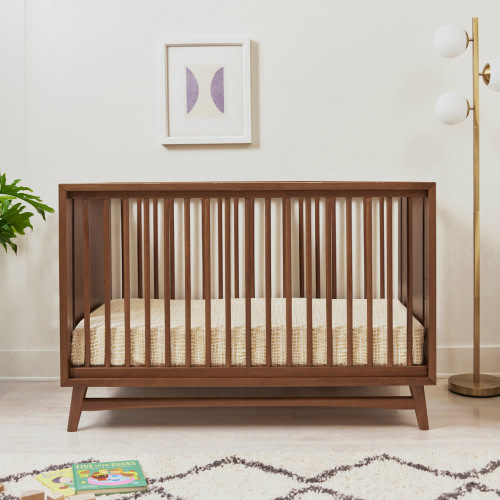 babyletto Peggy 3-in-1 Convertible Crib with Toddler Bed Conversion Kit - Natural Walnut