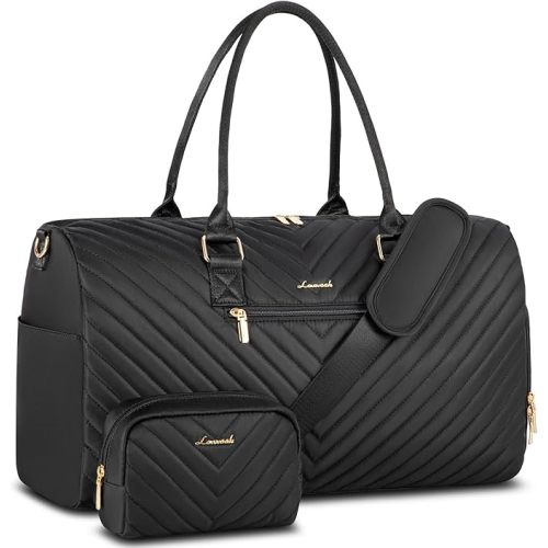 LOVEVOOK Travel Duffle Bag, Weekender Bag for Women with Toiletry Bag, Carry on Overnight Bag with Shoe Compartment, Gym Duffel Bag with Wet Pocket, Mommy Hospital Bags for Labor and Delivery