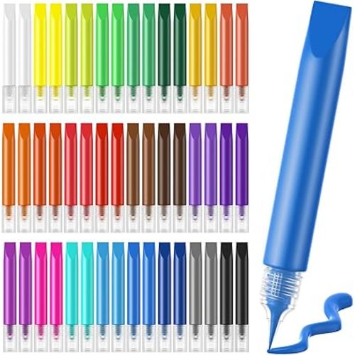 48 Pcs Suncatcher Paint Pens Stained Glass Paint Pigment Window Art Pens Suncatcher Paint Crafts Sets (10ML Each,24 Colors)