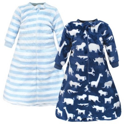 Hudson Baby Infant Boys Plush Long-Sleeve Sleeping Bag, Sack, Blanket, Safari Silhouette, 0-9 Months
