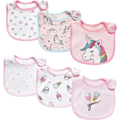 Insular Baby Bibs 6 Pack Baby Bandana Drool Bibs 100% Cotton for Boys Girls Unisex for Teething and Drooling, 6 Pack