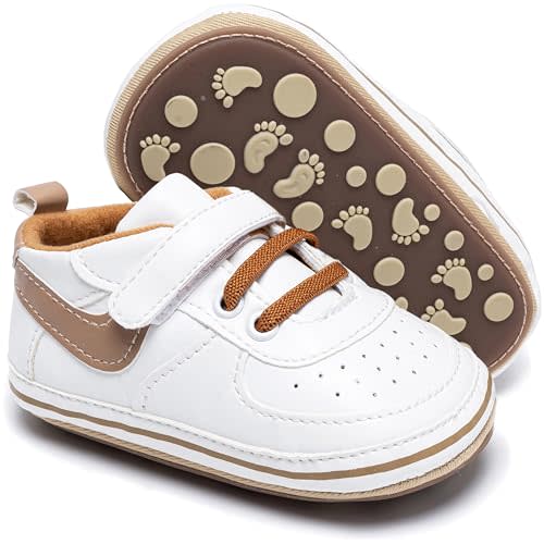 Baby First Walking Shoes for Boys Girls, Lightweight Non Slip Infant Sneakers, Soft Sole Toddler Shoes for 6-24 Months