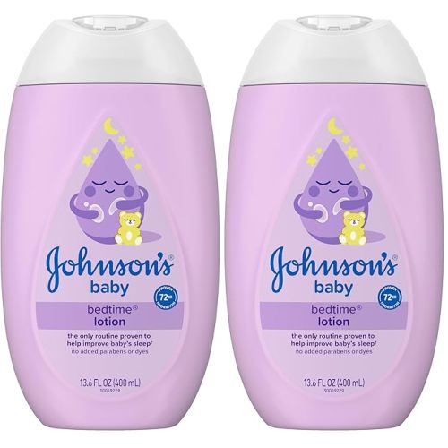 Johnson's Baby Bedtime Lotion, Soothing NaturalCalm Aromas, Gentle Nighttime Baby Lotion, Helps Relax & Soothe, Hydrating, No added Parabens & Dyes, 27.1 fl. oz