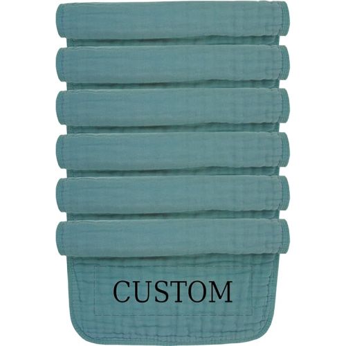 Personalized Muslin Burp Cloth with Embroidered Name For Baby Boy & Girl 6-Layer 100% Cotton Burping Cloths for Babies, Soft & Plush Newborn Spit Up Rags, Infant Towels for Milk Spit Up (Neptune)