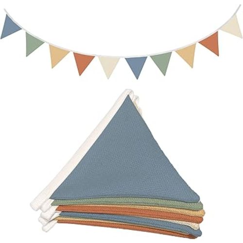 Boho Nursery Wall Art Decor,Vintage Nursery Decor for Toddler Nursery Playroom, Boho Colorful Checkered Garland Triangle Banners,Flags 11Ft Bunting Flags Fabric for Baby Shower Birthday Party