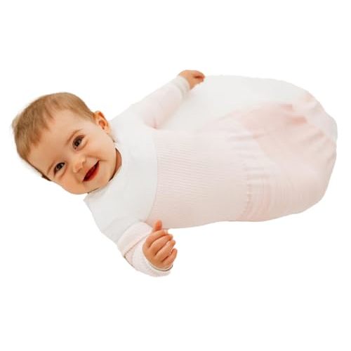 Swaddelini Arms Out Long Sleeve Sleep Sack, Easy-to-Use Baby Sleep Sack, Helps Babies Sleep Longer, 3-6 Months, 18-25 Pounds, Made in USA, Pink