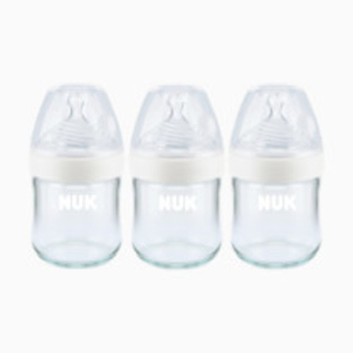 NUK Simply Natural Glass Baby Bottles, 4 oz, 3 Pack