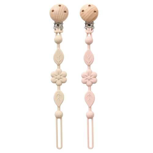 2pcs Baby Silicone Pacifier Clip Holder With One Piece Design,Soft Flexible Paci Binky Clips | SHEIN USA