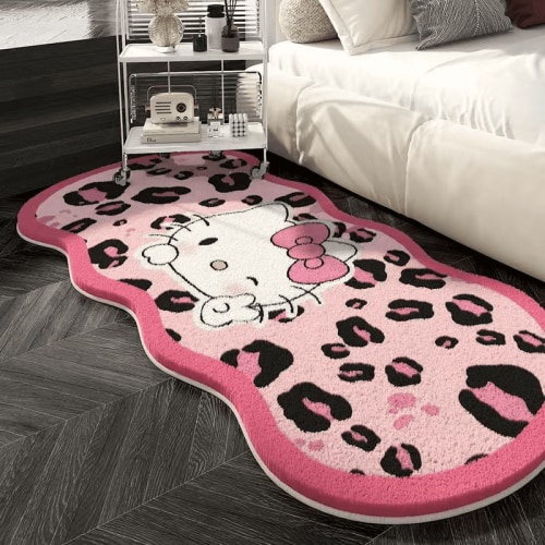 Hello Kitty Cute Cartoon Non-Slip Floor Mat - Stain-Resistant Carpet for Bedroom, Living Room, Sofa & Entryway