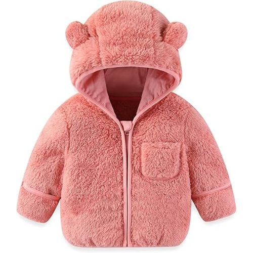 AiWMGL Baby Infant Boys Girls Winter Coat with Fold-Over Mittens Fleece Outwear Jacket Warm Clothes Bear Hooded