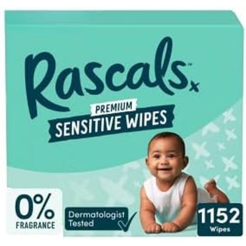 Rascal + Friends Premium Sensitive Fregrance Free Baby Wipes, Alcohol Free, 1152 Count