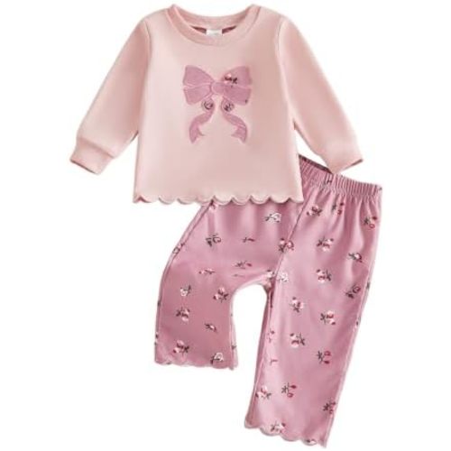FYBITBO Toddler Baby Girl Christmas Outfit Sweatshirt Pants Clothing Sets