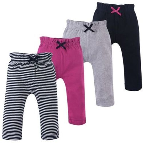Touched by Nature Basics Infant Baby Organic Cotton Pants 4-Pack, Rosy Onyx, 3-6 Months