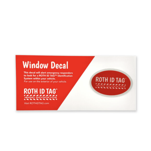 ROTH ID TAG™ Window Decal - ROTH ID TAG | Emergency Contact Identification Systems