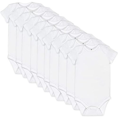 HonestBaby unisex-baby 10-pack Short Sleeve Bodysuits One-piece 100% Organic Cotton for Infant Baby Boys, Girls