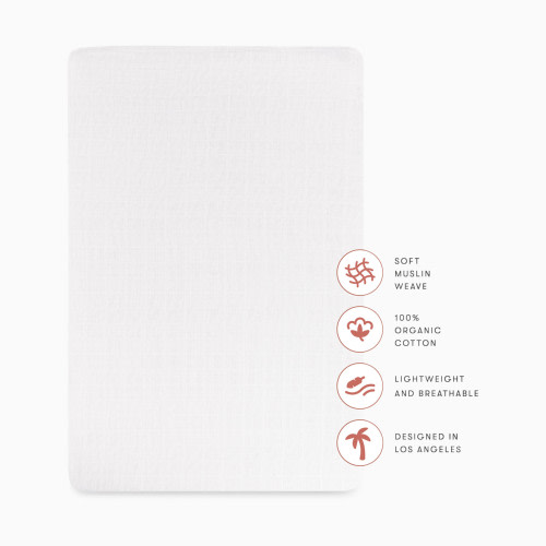 All-Stages Organic Muslin Cotton Bassinet Sheet - White