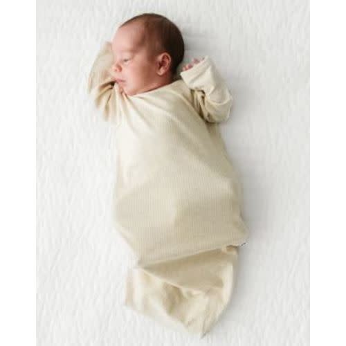 Heather Oatmeal Ribbed Infant Gown - Little Sleepies