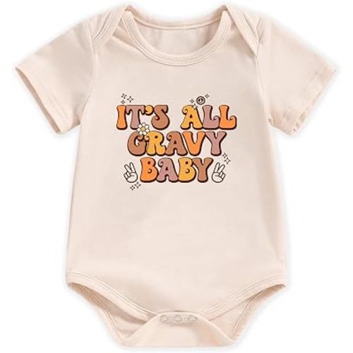Newborn Infant Baby Boys Girls Bodysuit, Lap Shoulder Snap Closure Romper Reveal, Soft Cotton Announcement Gift