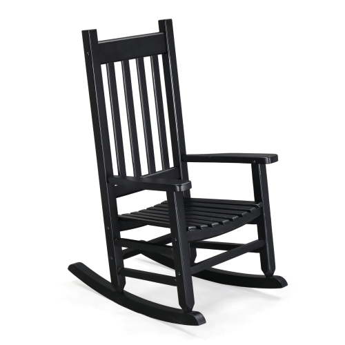 Ktaxon Wooden Child's Rocking Chair,Small Wooden Rocker with High Backrest for Kids Ages 3-6,for Patio Porch Outdoor & Indoor,Living Room,Bedroom,Balconies(Black)