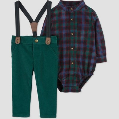 Carter's Just One You®️ Baby Boys' Plaid Top & Bottom Set - Green 6M