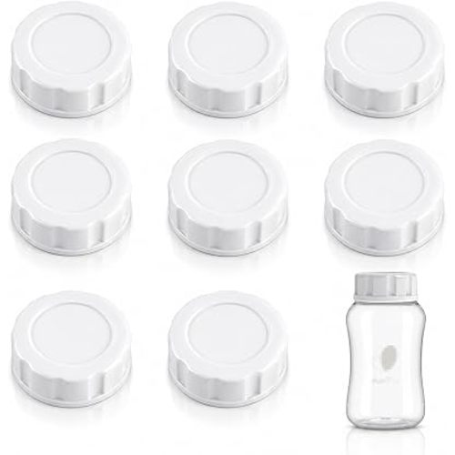 8Pcs Baby Bottle Caps Travel Bottle Caps Compatible with Evenflo Bottles, Spill-Proof, Leak-Resistant, Easy-to-Clean, Travel and Storage Bottle Lids Replacement (White)