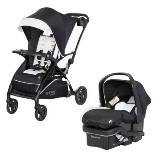 Baby Trend Sit N' Stand 5-in-1 Shopper Stroller with Canopy & Storage Basket & EZ-Lift Plus Lightweight Infant Car Seat with Cozy Cover & Base